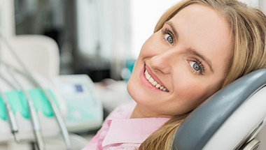 Relaxed woman in dental chair