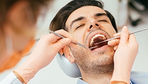 Relaxed man during dental exam